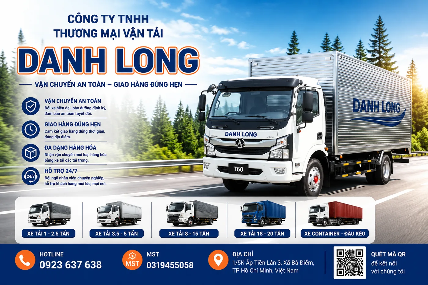 Xe tải thùng kín Vận Tải Danh Long